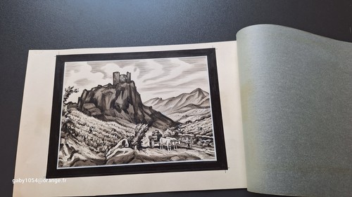 Gravure château ruine - château,