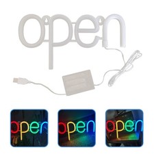  Battery Operated Lamp LED Open Sign Enseigne Lumineuse Neon Lampe Néon