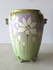 BEAU VASE  EN FAÏENCE à fleurs - Keller & Guérin LUNÉVILLE (Art Déco)