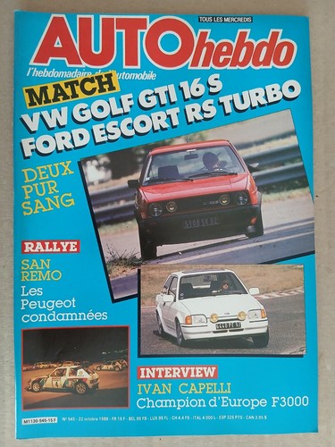 Auto hebdo 545 - auto, 22/10/1986