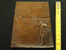 PLAQUE BRONZE en TRAPEZE - ART