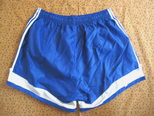 Short Polyamide Vintage Bleu et Blanc 80'S Football TOBA Nylon France - 9 / XL