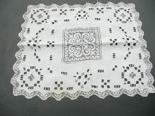 Napperon ancien vintage lin - vintage, en