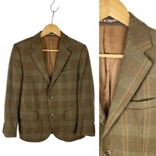 Vintage 50s/60s Burton Laine Tweed Blazer S 38R Carreaux Marron Veste de Sport