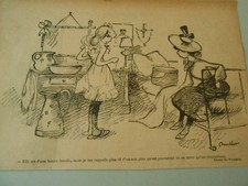 Jeune fille Père Procureur ou mère Procureuse Poulbot Humour Print 1901