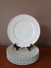 6 Assiettes blanches 22 cm HAVILAND porcelaine de Limoges modèle Torse
