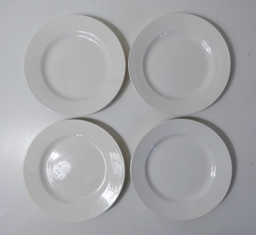 Assiettes plates blanches - 4,