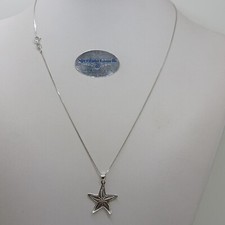 Collier Femme Pendentif Étoile en or Blanc 18KT 2,4 Grammes (0459)