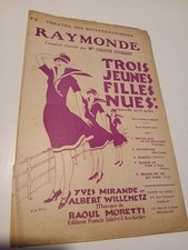 Ancienne Partition RAYMONDE BOUFFES PARISIENS TROIS JEUNES FILLES NUES