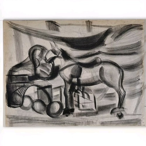 Joli dessin fusain - fusain, chambre