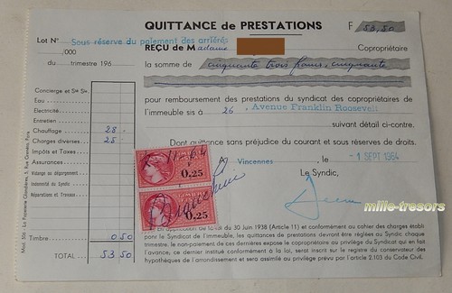 Quittance prestations du - prestations,