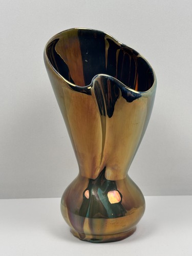Ancien vase irisé forme libre - ancien,