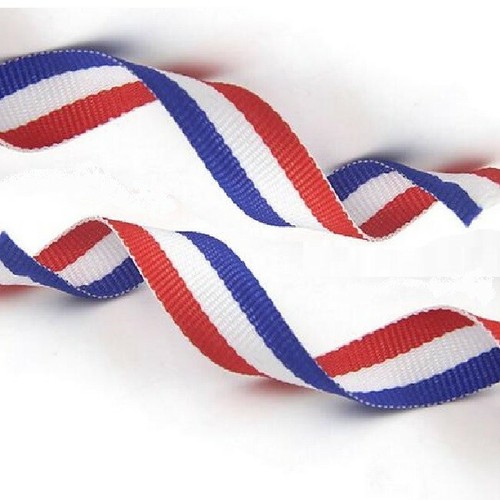 Ruban tricolore rayure bleu - ruban,