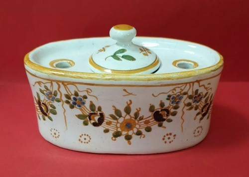 Encrier terrine faience - encrier,
