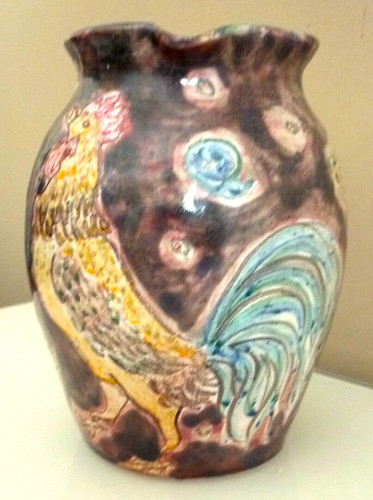 Vase pichet coq ceramique - vase, coq,