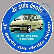 STICKER JE SUIS ECOLO JE GARDE MA RENAULT TWINGO EZ008