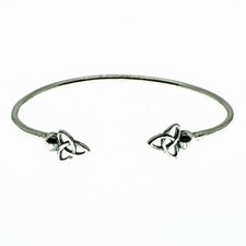 Trinité Celtique Entrelacs Argent Torque Bracelet Motard Viking Bras Bague Pagan