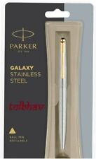 Stylo Bille Parker Galaxy Acier Inoxydable GT Gold Trim Pointe Fine Encre...