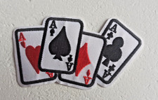Patch écusson carte as poker thermocollant 11,5 x 7 cm carreau, pique, trèfle