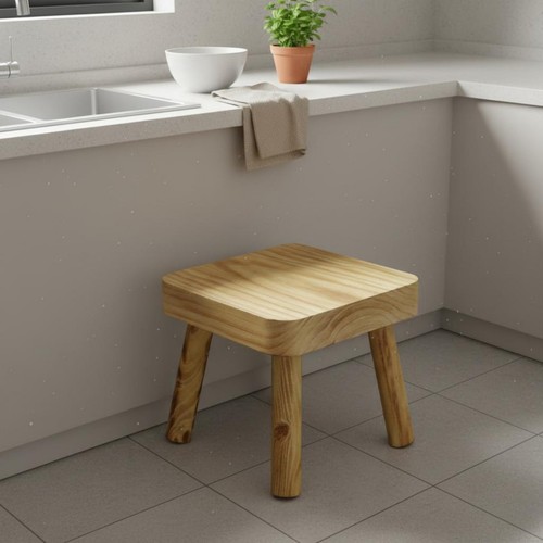 Tabouret bas bois massif - en,