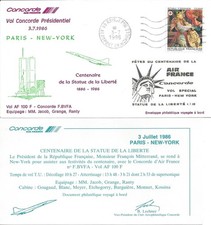 VOL CONCORDE PRESIDENTIEL AIR FRANCE - PARIS NEW-YORK - 3/07/1986