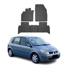 Tapis de Sol pour Renault Scenic 2003-2009 Caoutchouc Noir