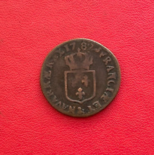 Belle monnaie Louis XVI, 1/2 sol ou 1/2 sou 1782 & (atelier Aix). TB/TB+