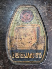 Ancienne boîte métal publicitaire « Le Roi des Jambons La Française » France