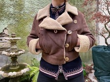 blouson peau lainée