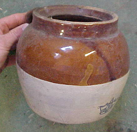 Vintage crown pottery bean pot - vintage,