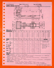 MERCEDES TRUCKS / CAMION PORTEUR TRACTEUR  LP 1513 / FICHE de 1974