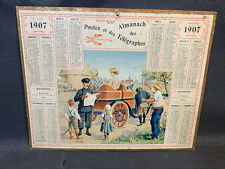Ancien calendrier de 1907 Almanach des postes et des Télégraphes Oberthur