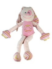 Doudou lapin rose rayures 35