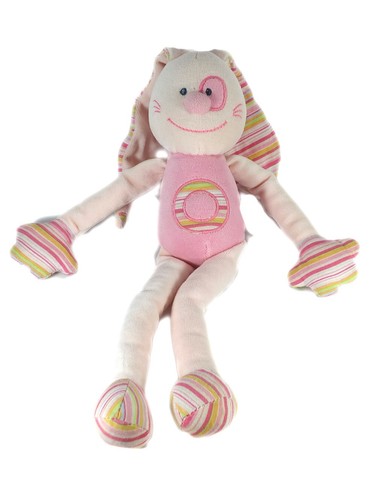 Doudou lapin rose rayures - , 35