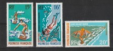 Polynésie 1968 YT PA 48/50 Surf, Plongée, Kite N**