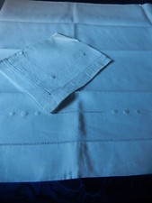 ANCIEN DRAP DESSUS TAIE BRODES