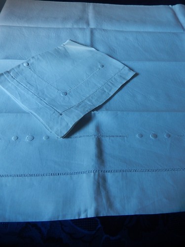 Ancien drap dessus - drap, taie
