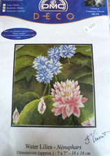 N°170 KIT POINT DE CROIX COMPTE DMC CREATION F.VINCENT  "NENUPHARS " 18x18cm