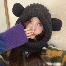 Femme Fille Bonnet Tricot Ours