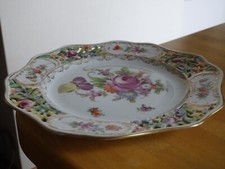 DRESDEN CARL THIEME 1 ANCIENNE ASSIETTE PORCELAINE AJOUREE ALLEMAGNE
