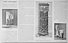  ARTICLE DE PRESSE 1903 L'ART APPLIQUÉ VASES DAUM MEUBLE MAJORELLE GALLÉ