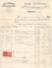 Ancienne Facture P. DELERSE & Cie épicerie Droguerie en gros à VESOUL 1945 (a)