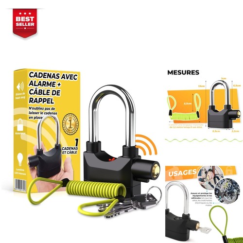 Antivol moto avec alarme 110db - antivol,