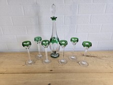 Service à Liqueur en Cristal taillé overlay bleu de St Louis