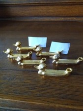 Lot de 6 canards porte couteaux et porte nom en métal, couleur or