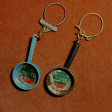 Porte-clés lot 2 mini casseroles Panzani bleue et noire Diamètre : 25 mm