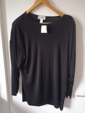 Tunique noire Together T 42/44 m. longues 94 % polyester 6  % elasthane