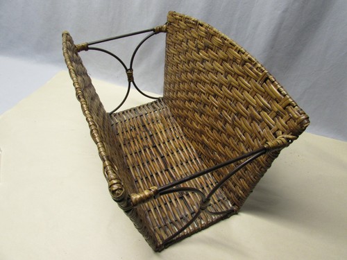 Wicker basket style magazine - wicker,