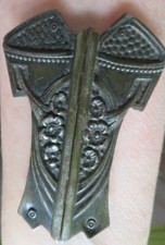 BOUCLE de CEINTURE ancienne ART DECO métal noirci  7,5 cm X 5,5 cm