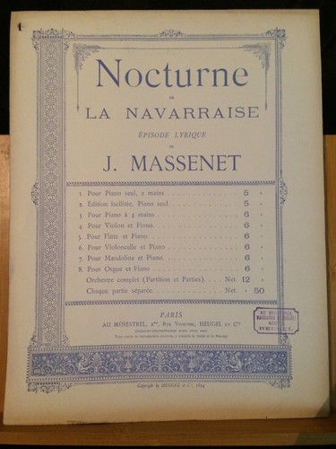 Massenet navarraise - massenet, la